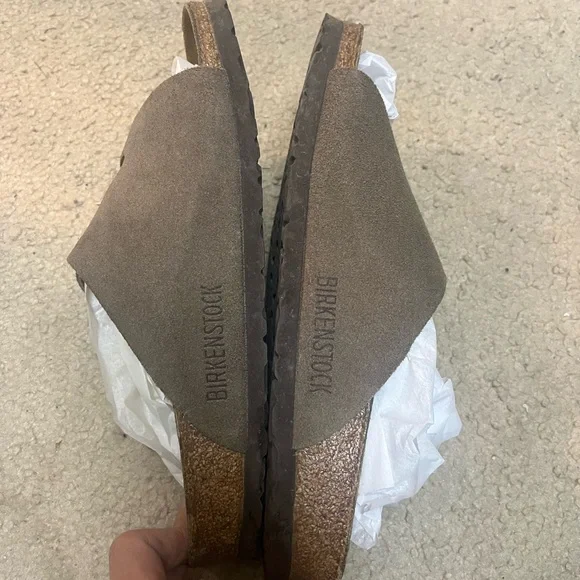 Birkenstock Zürich Suede Leather Sandals - Taupe - Picture 7 of 10